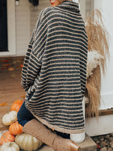 Load image into Gallery viewer, Striped Turtleneck Sweater with Pockets