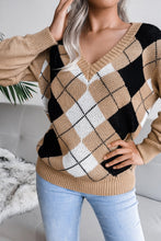 Load image into Gallery viewer, Geometric V-Neck Sweater