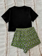 Load image into Gallery viewer, Graphic Tee and Panda Print Shorts Lounge Set