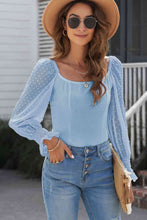 Load image into Gallery viewer, Swiss Dot Flounce Sleeve Square Neck Bodysuit