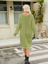 Load image into Gallery viewer, V-Neck Long Sleeve Sweater Dress