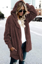 Load image into Gallery viewer, Teddy Hooded Jacket with Pockets