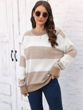 Load image into Gallery viewer, Full Size Round Neck Drop Shoulder Sweater