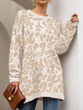 Load image into Gallery viewer, Leopard Round Neck Tunic Sweater