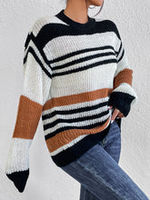 Load image into Gallery viewer, Striped Round Neck Sweater