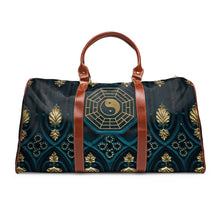 Load image into Gallery viewer, Blue and Gold Design Waterproof Travel Bag