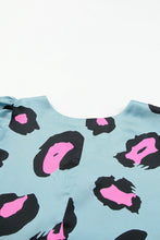 Load image into Gallery viewer, Leopard V-Neck Puff Sleeve Top