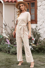 Load image into Gallery viewer, Full Size Tie Waist Straight Leg Jumpsuit