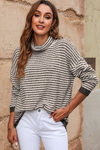 Load image into Gallery viewer, Striped Drop Shoulder Turtleneck Sweater
