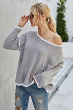 Load image into Gallery viewer, Round Neck Dropped Shoulder Sweater