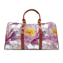 Load image into Gallery viewer, Gray Flower Design Waterproof Travel Bag