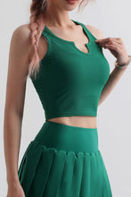 Load image into Gallery viewer, Notched Neck Cropped Sports Tank