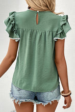 Load image into Gallery viewer, Pleated Detail Flutter Sleeve Blouse
