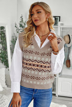 Load image into Gallery viewer, Geometric V-Neck Knit Vest