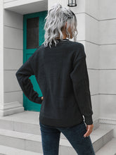 Load image into Gallery viewer, Dropped Shoulder Button Detail Sweater