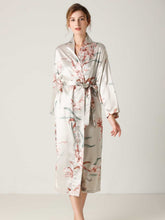 Load image into Gallery viewer, Floral Tie Waist Long Sleeve Robe