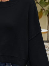 Load image into Gallery viewer, Round Neck Dropped Shoulder Sweater