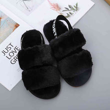 Load image into Gallery viewer, Faux Fur Open Toe Slippers