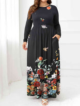 Load image into Gallery viewer, Plus Size Round Neck Maxi Dress with Pockets