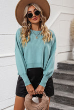 Load image into Gallery viewer, Round Neck Dropped Shoulder Pullover Sweater