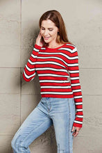 Load image into Gallery viewer, Double Take Striped Round Neck Long Sleeve Top