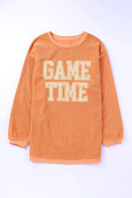 Load image into Gallery viewer, GAME TIME Round Neck Long Sleeve Sweatshirt