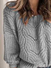 Load image into Gallery viewer, Openwork Round Neck Sweater