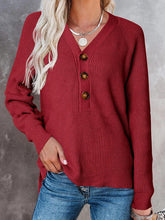 Load image into Gallery viewer, Half Button Long Sleeve Knit Top