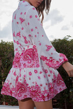 Load image into Gallery viewer, Floral  Waist Shirt Dress