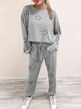 Load image into Gallery viewer, Star Print Long Sleeve Top and Pants Lounge Set