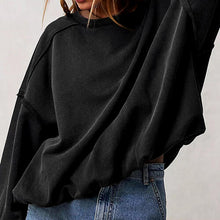 Load image into Gallery viewer, Exposed Seam Dropped Shoulder Sweatshirt