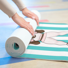 Load image into Gallery viewer, Turquoise &amp; White Foam Yoga Mat