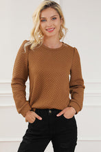 Load image into Gallery viewer, Texture Round Neck Long Sleeve Sweatshirt