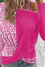 Load image into Gallery viewer, Leopard Asymmetrical Neck Long Sleeve Blouse