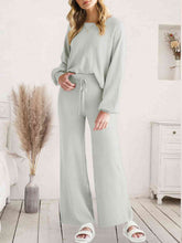 Load image into Gallery viewer, Long Sleeve Lounge Top and Drawstring Pants Set