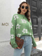 Load image into Gallery viewer, Floral Dropped Shoulder Sweater