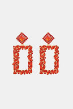 Load image into Gallery viewer, Square Shape Glass Stone Dangle Earrings