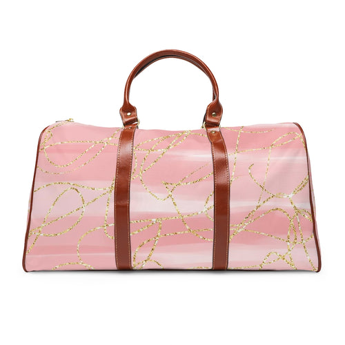Pink and Gold Waterproof Travel bag