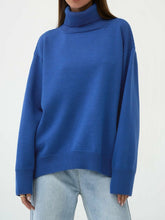 Load image into Gallery viewer, Turtle Neck Dropped Shoulder Sweater