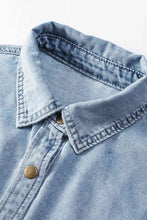 Load image into Gallery viewer, Button Front Flare Sleeve Denim Top