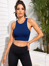 Load image into Gallery viewer, Cropped Round Neck Sports Tank Top