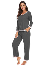 Load image into Gallery viewer, V-Neck Top and Pants Lounge Set