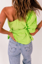 Load image into Gallery viewer, Tied Puff Sleeve One-Shoulder Top