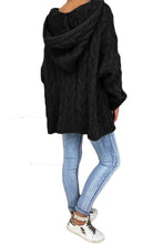Load image into Gallery viewer, Cable-Knit Hooded Sweater