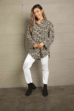 Load image into Gallery viewer, Double Take Leopard Roll-Tap Sleeve Shirt