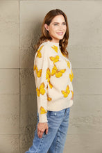 Load image into Gallery viewer, Woven Right Butterfly Dropped Shoulder Crewneck Sweater