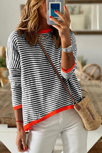 Load image into Gallery viewer, Striped Round Neck Drop Shoulder T-Shirt