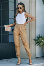 Load image into Gallery viewer, Elastic Waist Ankle-Length Cargo Joggers