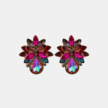 Load image into Gallery viewer, Flower Shape Glass Stone Stud Earrings