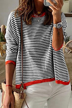 Load image into Gallery viewer, Striped Round Neck Drop Shoulder T-Shirt